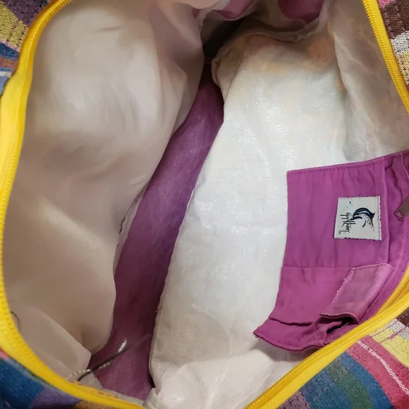 Guy Harvey Sea Turtle/Fish Pink Canvas Shoulder Tote Bag (Beach, Travel) - Picture 4 of 5